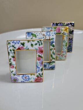 Two's Company Chintz Collection Mini Ceramic Picture Frames (Set Of 4)